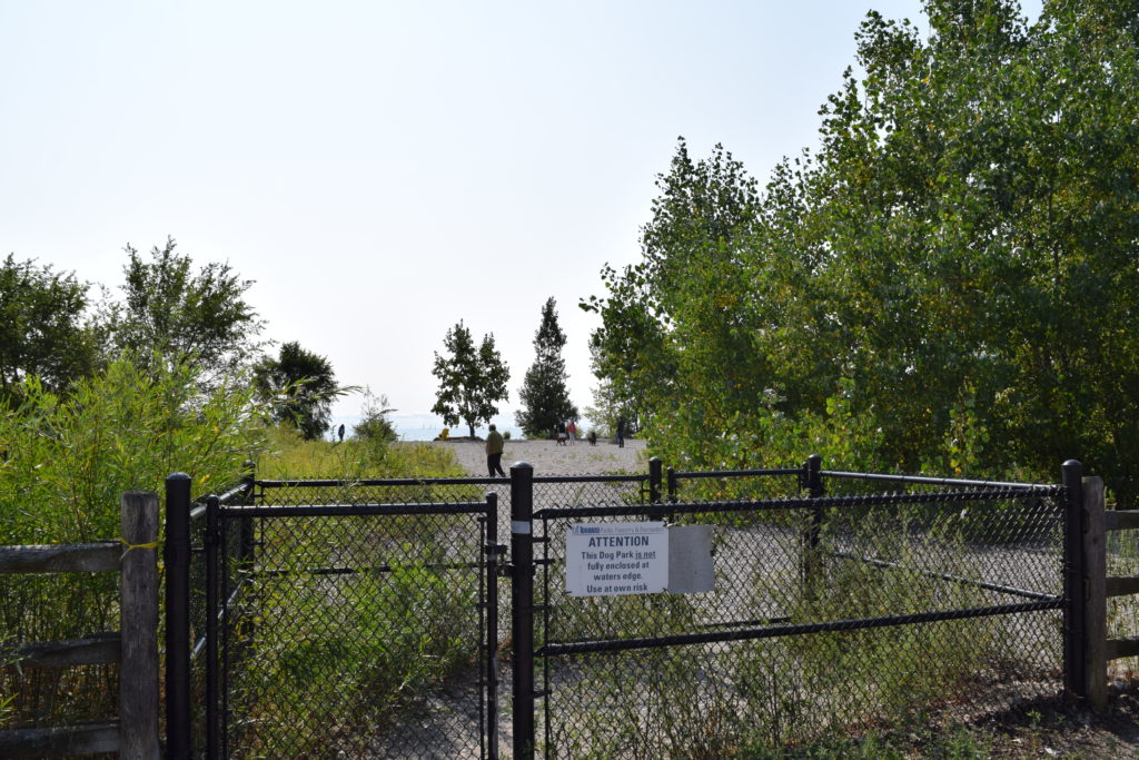 Woodbine beach dog park entrance